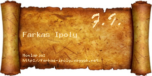 Farkas Ipoly névjegykártya